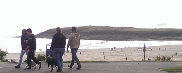 Jen at Barry Island with TJ.